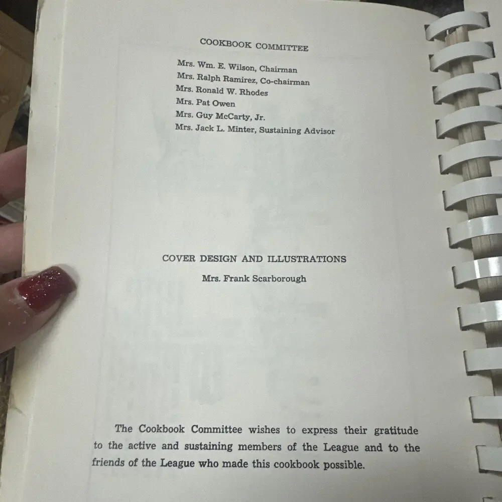 The Abilene Cookbook Texas Spiral Bound 1965 Abilene TX Junior‎ League Vintage